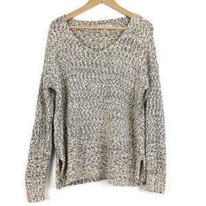 Loft Marled Cream Cozy Knit Metallic Boho Sweater